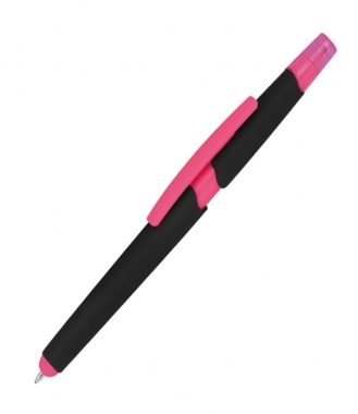 Plastikowy długopis z zakreślaczem