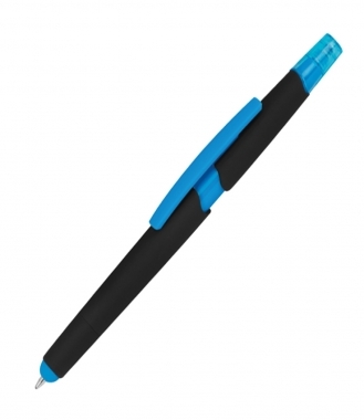 Plastikowy długopis z zakreślaczem